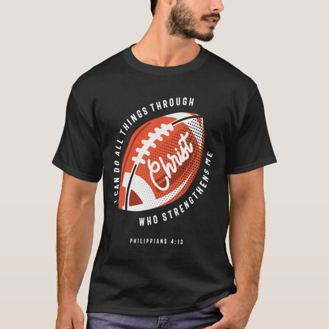 T-shirt Football chrétien Philippiens religieux 4:13 (Devant)