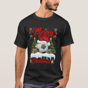 T-shirt Football Christmas Tree Lights Père Noël Sports Pl