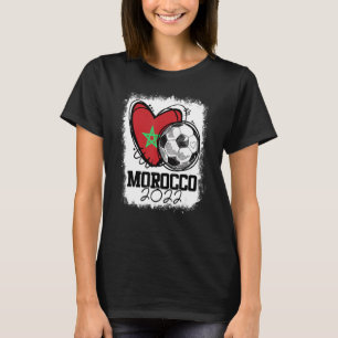 T-shirt Football Cœur Drapeau Maroc Football Marocain