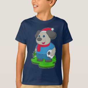 T-shirt Football de Noël de chien