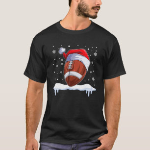 T-shirt Football de Noël Santa Hat Football Maman Funny Xm