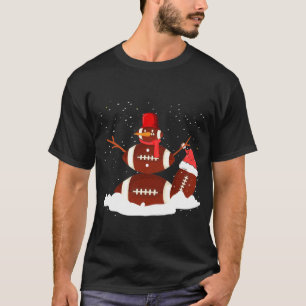 T-shirt Football de Noël Snowman Père Noël Funny Sport