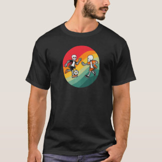 T-shirt Football de squelette Soccer de squelette   Hallow