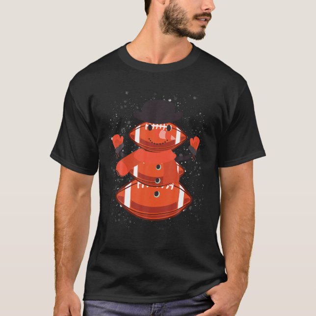 T-shirt Football Drôle Pour Garçons Filles Noël Snowman Fo (Devant)