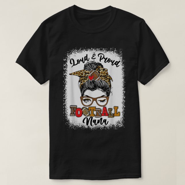T-shirt Football Fort Et Fière Nana Messy Bun Bleached (Design devant)