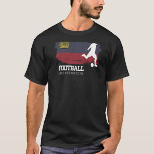 T-shirt Football Liechtenstein Drapeau Football Équipe de 