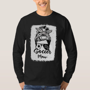 T-shirt Football Maw Vintage Léopard Chignon Dégarni Décol