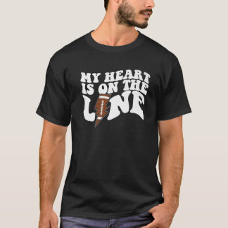 T-shirt Football Mon Coeur Est En Ligne L'Offensive Linema
