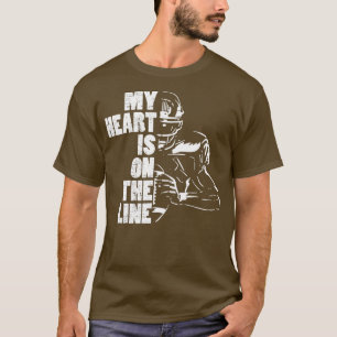 T-shirt Football Mon Coeur Est En Ligne L'Offensive Linema