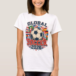 T-shirt Football Mondial 2026 Drapeaux Internationaux Foot