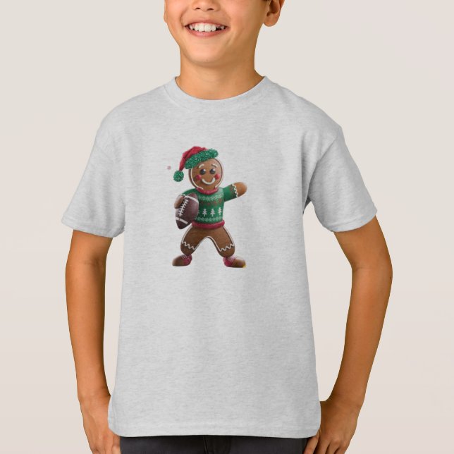 T-shirt Football Noël Gingbread Homme Football C laid (Devant)