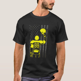 T-shirt Football Numéro 88 Jaune Drapeau Jaune Du Joueur D