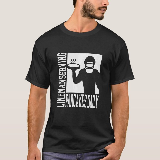 T-shirt Football Offensive Lineman Lineman Servant Pancake (Devant)