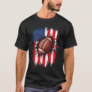 T-shirt Football patriotique 4 juillet drapeau américain