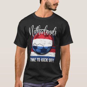 T-shirt Football Pays-Bas Drapeau, Football Rétro