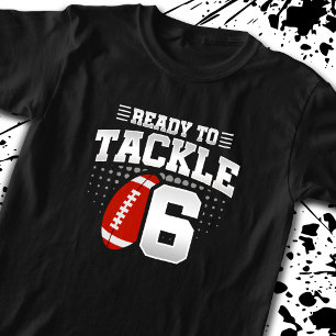 T-shirt Football prêt à attaquer 6 ans enfants 6e annivers