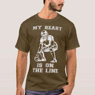 T-shirt Football Sports Mon Coeur Est En Ligne Offensive