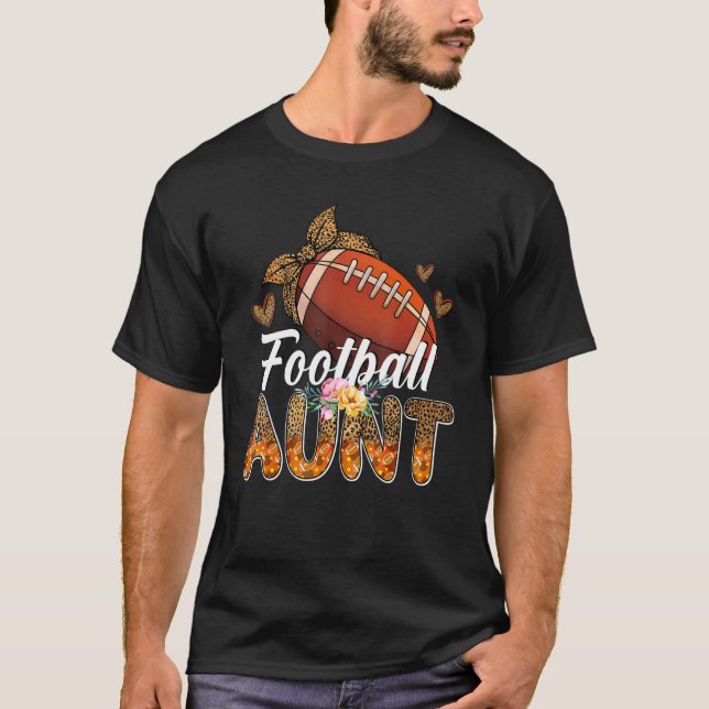 T-shirt Football Tante Léopard Coeur Jour Football (Devant)