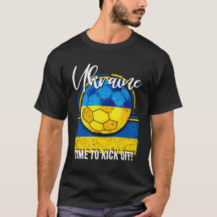 T-shirt Football Ukraine Drapeau, Sport de Football Rétro