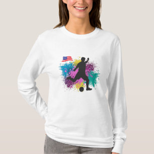 T-shirt Football USA Grungy Couleur Splashes