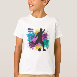 T-shirt Football USA Grungy Couleur Splashes