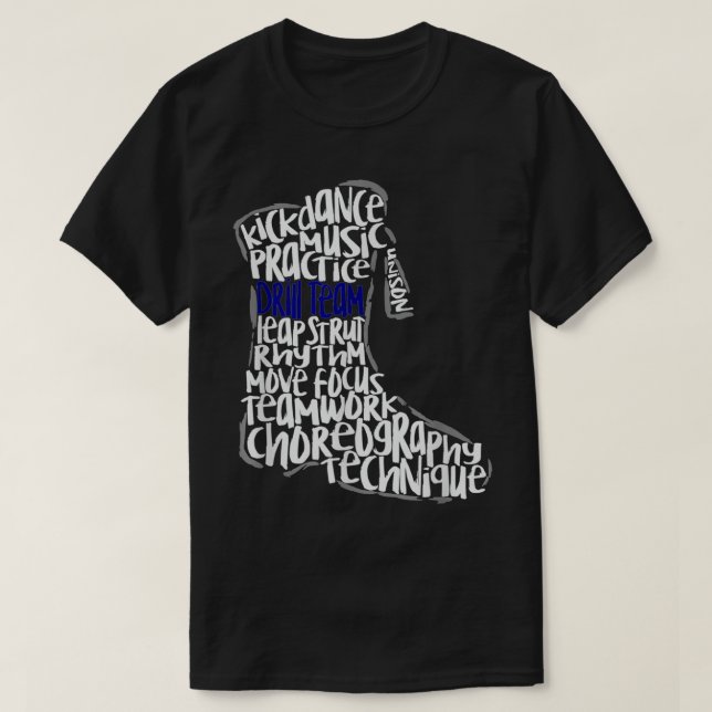 T-shirt Forçage Team Marching Bande Word Cloud Art (Design devant)
