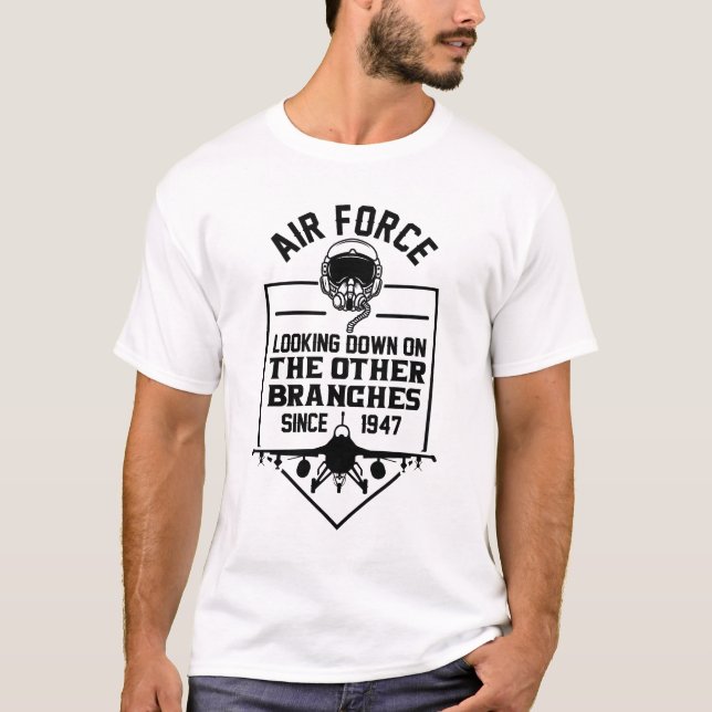 T-shirt Force aérienne, regarder vers le bas d'autres bran (Devant)