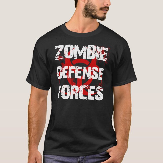 T-SHIRT FORCES DE DÉFENSE DE ZOMBI (Devant)