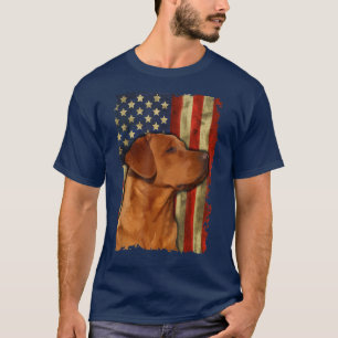 T-shirt Fored Labrador Retriever US Flag Fo Red Labrador D