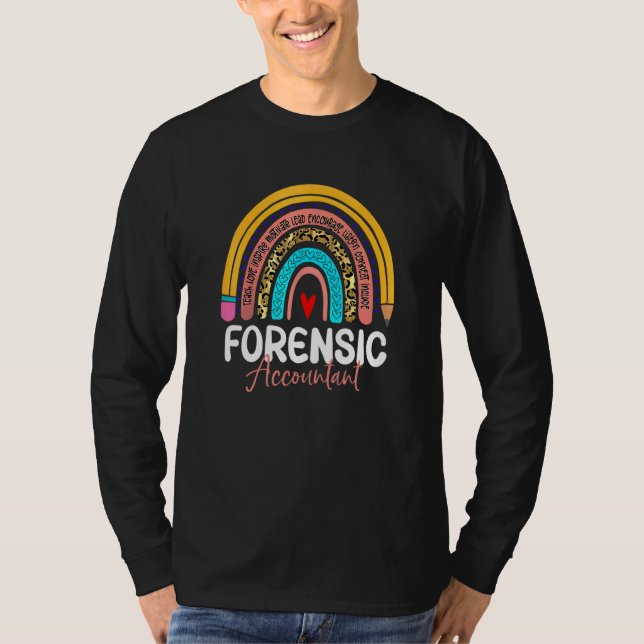 T-shirt Forensic Accountant Leopard Rainbow Accounting Bac (Devant)