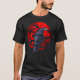 T-shirt Forest Bird Creepy Night Raven Gothic Animal Red M