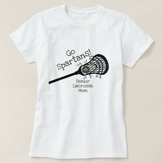 T-shirt Forest Green Go Team Lacrosse Maman (Design devant)