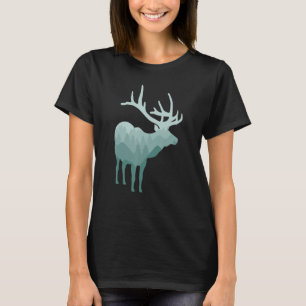 T-shirt Forêt de cerfs Silhouette Montagnes Paysage Nature