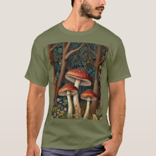 T-shirt Forêt de champignons rétro