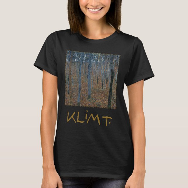 T-shirt Forêt de hêtres par Gustav Klimt, Art Nouveau Vint (Devant)