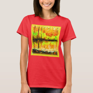 T-shirt "Forêt De Marais Vibrante" Belle Peinture. Command