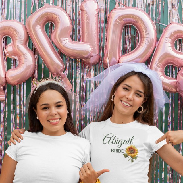 T-shirt Forêt de mariage tournesol vert de la mariée (Créateur téléchargé)