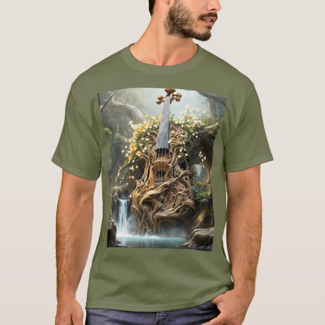 T-shirt Forêt de violon géant Imaginaire mignon (Devant)