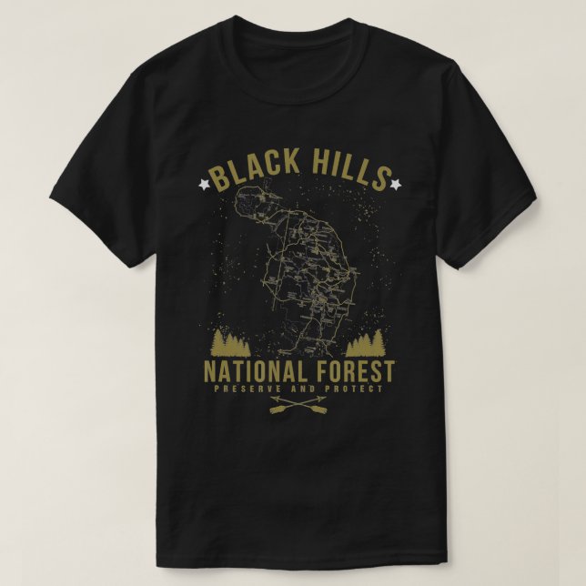 T-shirt Forêt nationale de BLACK HILL Dakota du Sud Randon (Design devant)