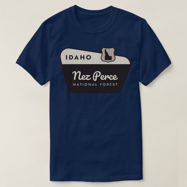T-shirt Forêt nationale de Nez Perce Affiche de bienvenue  (Design devant)