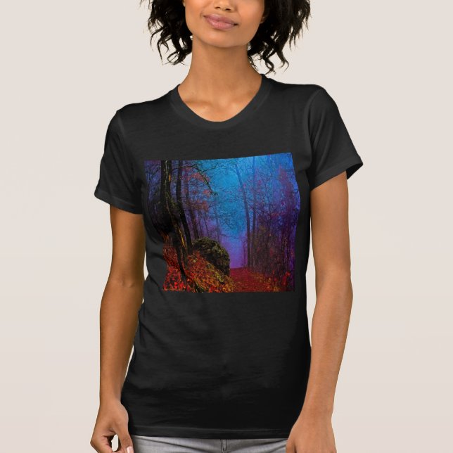 T-shirt Forêt peinte automne pourpre brouillard (Devant)
