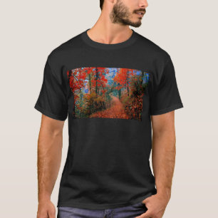 T-shirt Forêt peinte Flamme d'automne Cadeaux d'aquarelle