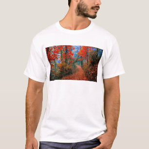 T-shirt Forêt peinte Flamme d'automne Cadeaux d'aquarelle