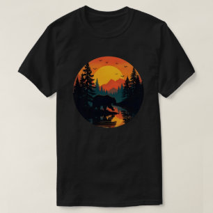 T-shirt Forêt Rétro Faune Ours Extérieur Nature