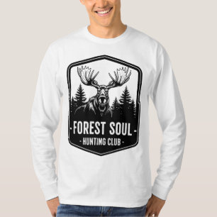T-shirt Forêt Soul Chasse Club Moose Illustration Vintag