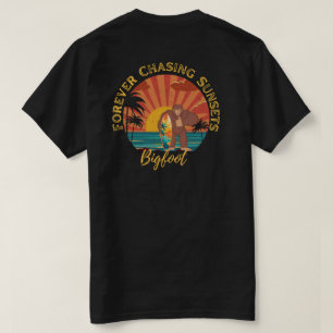 T-shirt Forever Chasing Sunsets Bigfoot Surf Noir