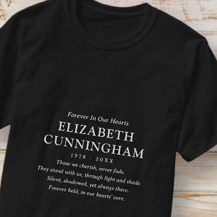 T-shirt Forever In Our Hearts Memorial Modern Simple Citat