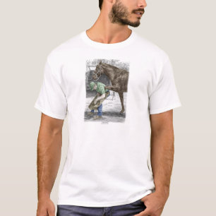 T-shirt Forgeron de maréchal-ferrant chaussant le cheval