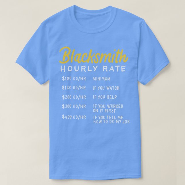 T-shirt Forgeron Taux horaire 1 (Design devant)