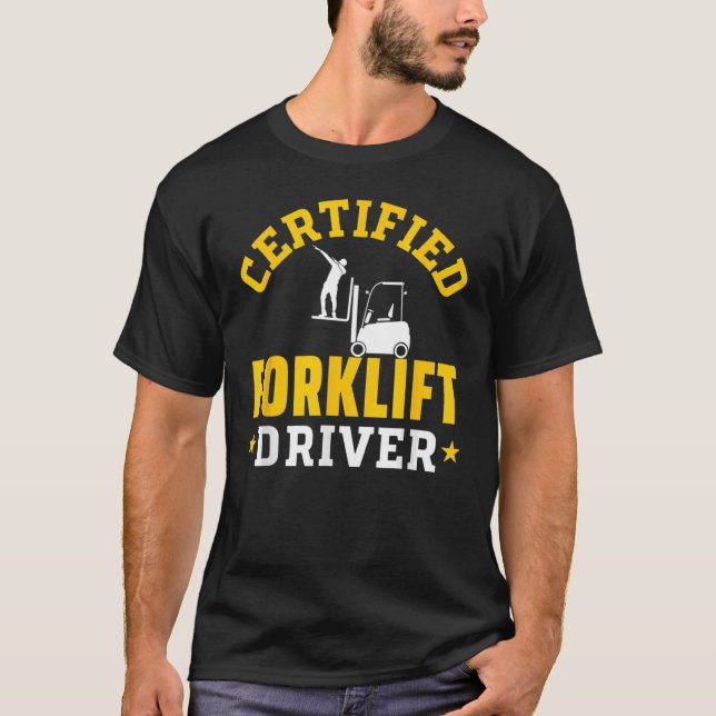 T-shirt Forklift Operator Accessories Certified Forklift D (Devant)